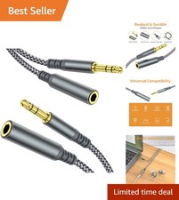 Braided 3.5mm Aux Extension Cable - 2-Pack, 6.6ft with Superior Sound Quality