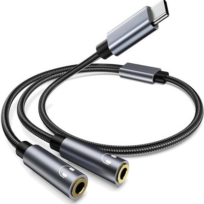 USB C Audio Splitter   1 auf 2, 3,5mm Aux Adapter für Smartphone, Tablet