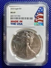 2023 * NGC * Silver Eagle S$1 * MS69 * MADE IN THE USA * #6801747-054