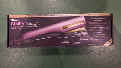 NEW Shark SilkiPro Straight Wet to Dry Straightener Rapid Blow Dryer Plum Satin