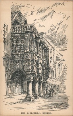 Devon A. Russell Exeter, United Kingdom The Guildhall, Exeter-Pen Ink Drawing