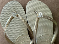 Havaianas Slim Flip Flops Women with Flower Crystal and Personalized Charm