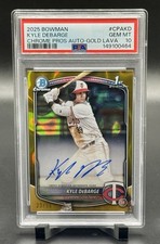 2025 Bowman Kyle Debarge 1st Chrome Gold Lava Refractor Auto /50 PSA 10 GEM