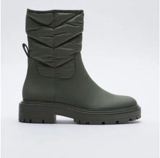 ZARA - Size-US-6.5 RUBBERISED QUILTED BOOTS