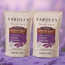  2 Yardley London - English Lavender Epsom Salt With Essential Oils- 16oz Bag
