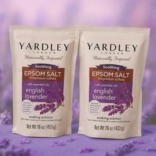 (2) Yardley London - English Lavender Epsom Salt With Essential Oils- 16oz Bag