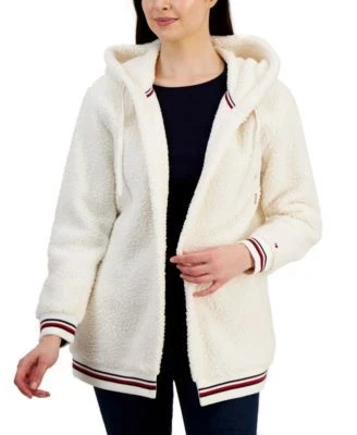 Tommy Hilfiger Womens Open-Front Hooded Sher 196701945631 XL RT $99.5