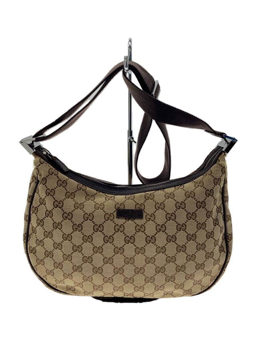 GUCCI GG Canvas Shoulder Bag in Classic Brown  