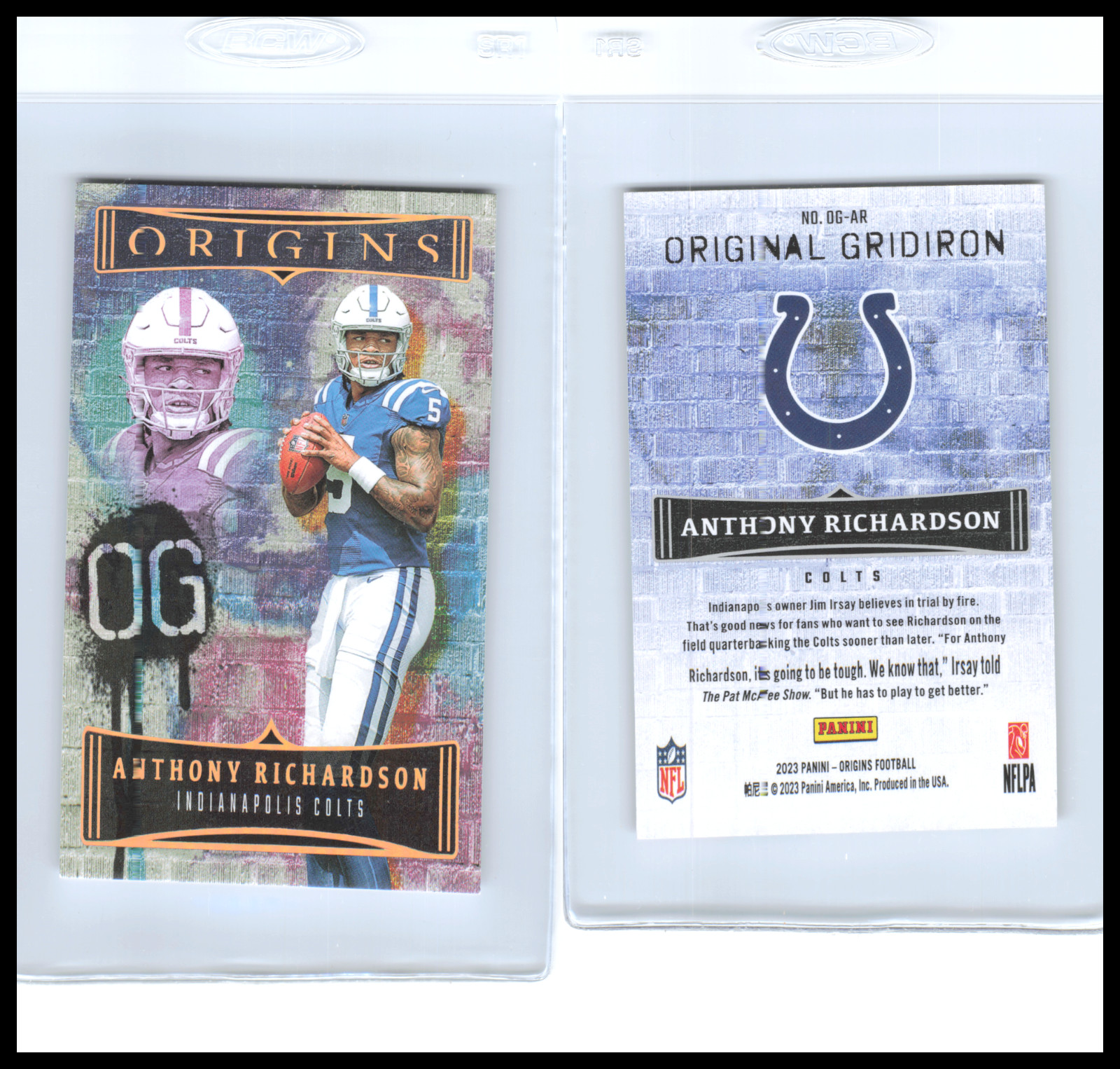 2023 Origins Anthony Richardson Original Gridiron Rookie #og-ar Colts Rc
