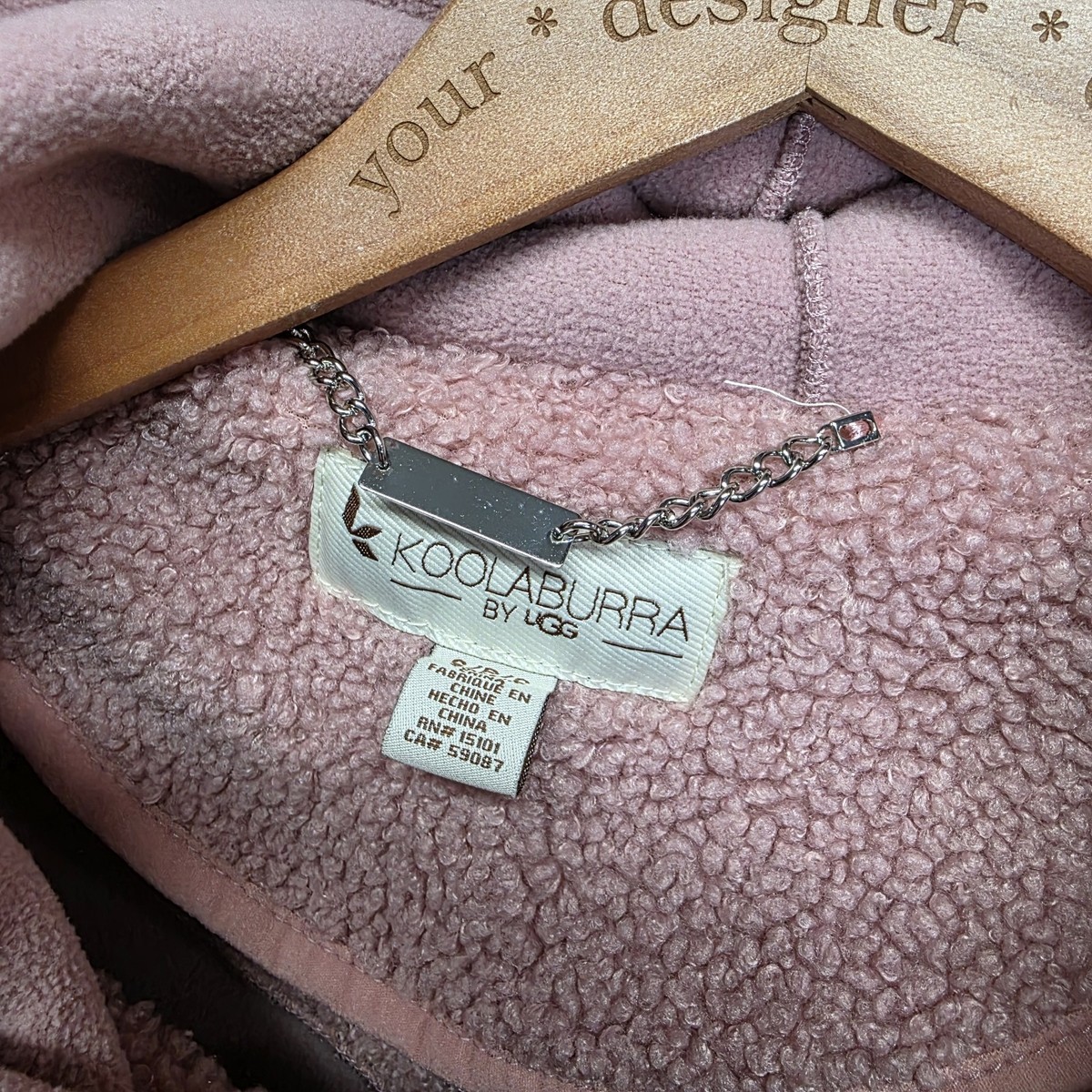 Koolaburra by UGG Hooded Sherpa Fleece Zip Up Cropped Jacket Pink