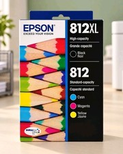 Epson 812XL DURABrite Ultra Ink Combo Black Color T812XL-BCS Dmg Box New