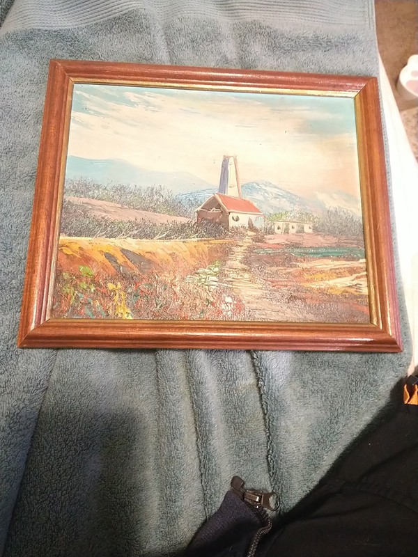 MID CENTURY! LANDSCAPE EXPRESSIONIST OIL PAINTING! 50S ORIG ART MOUNTAIN VTG 60S