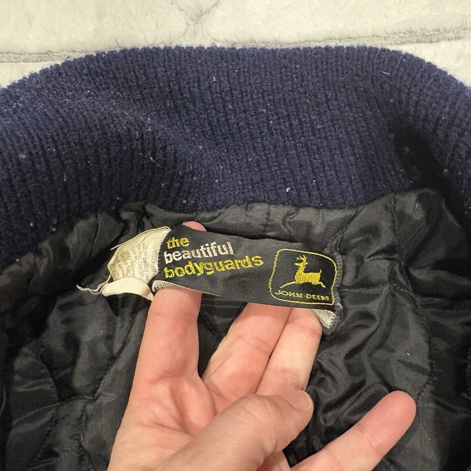 John Deere 复古 Coverall 雪地服 青少年 大号 绿色 红色 罕见 状况良好 — 第 3/4 张图片