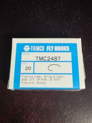 Tiemco Fly Hooks TMC2487 (Size 20 - 100 Pack) Fly Tying Hooks Shrimp & Caddis