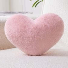 Heart Pillow Cute Fuzzy Pillows Throw Pillows for Bed Livingroom Home Decor C...
