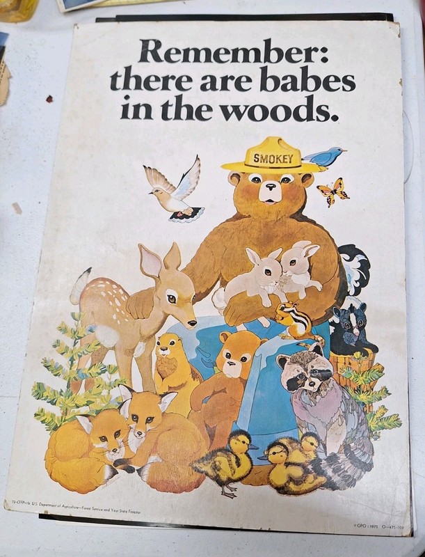 2 Smokey The BEAR AND 1 WOODSEY OWL posters