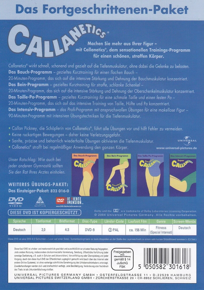 CALLANETICS ( Callan Pickney ) - DVD - DAS FORTGESCHRITTENEN-PAKET ( Neu ) - Bild 2 von 2