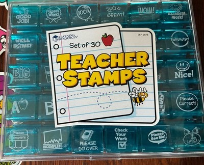Teacher Stamps Rubber Stampers Set of 30 from Learning Resources