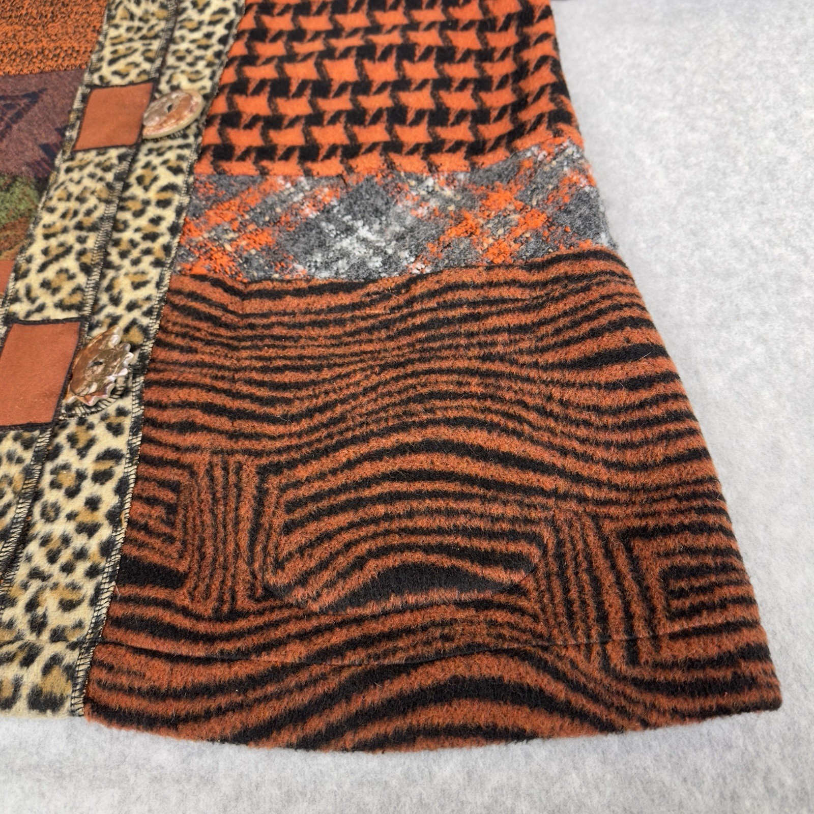 Ali Miles Patchwork Knit Jacket PS Boho Animal Pr… - image 8