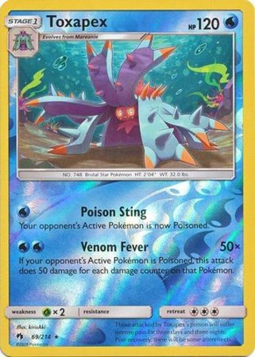 x1 Toxapex - 69/214 - Rare - Reverse Holo Pokemon SM8 Lost Thunder M/NM