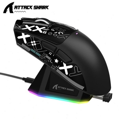 ATTACK SHARK X11 Tri-Mode RGB Gaming Mouse w/ Charging Dock 22K DPI Black New