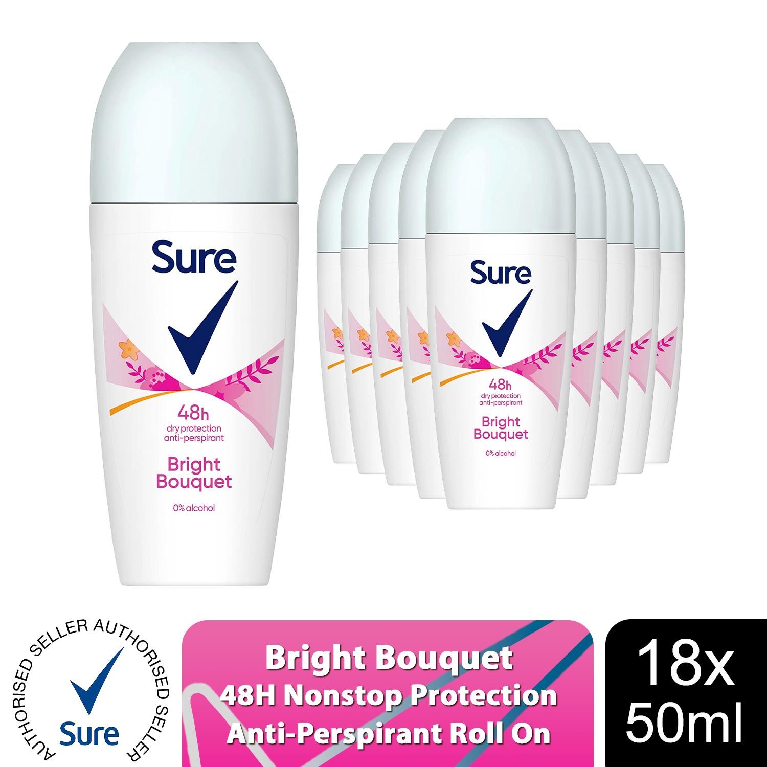 Sure Bright Bouquet Anti-Perspirant Roll On For 48-Hour Sweat And Odour Protection Deodorant For Women 6X 50 Ml - Image 5