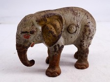Antique Cast Iron Circus Elephant Figural Still Bank Coin 1890s Vintage Old 3.5