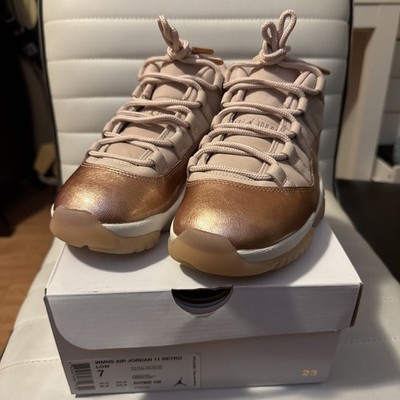 Nike Air Jordan 11 Low Womens Size 7 AH7860-105 Rose Gold Training Shoes