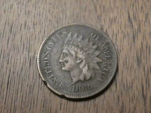Nice Fine 1869 Indian Head Cent Copper Penny Philadelphia Mint