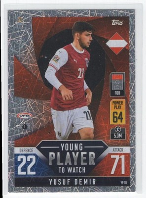 2022 Topps Match Attax UEFA Nations Young Player to Watch Silver Yusuf Demir