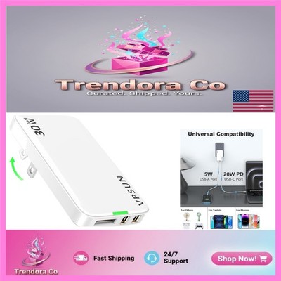 30W Ultra-Slim USB Wall Charger - Fast Charging with Smart Protection for Travel