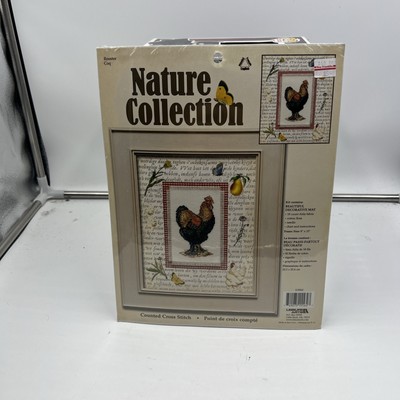Vintage Leisure Arts Nature Collection Rooster Counted Cross Stitch Kit #115562