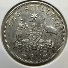 1911 Shillling Coin - good Fine Scratch - Silver George V