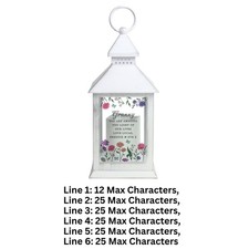 Image of Personalised Mr & Mrs White Lantern Loving Memory White Memorial Black Lantern