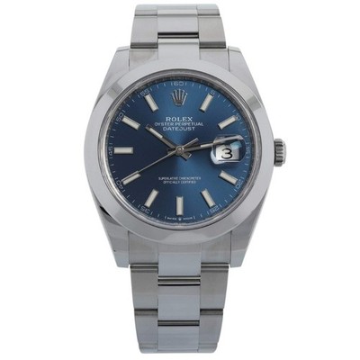 Rolex Datejust 41, Blue Dial, Oyster, Erstkaufrechnung, Ref. 126300, 09-2022, B+