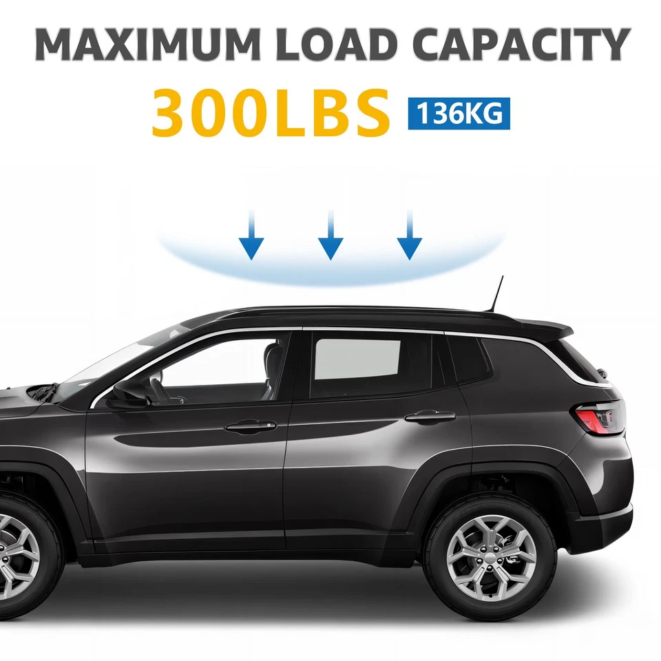 Barras transversales de techo compatibles con Jeep Compass 2018-2024, capacidad 300 lb Foto 2 de 4