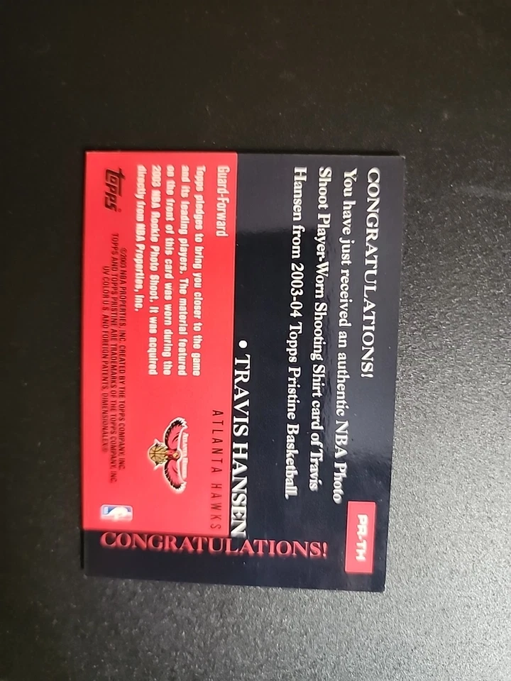 2003-04 Topps Pristine - Recruit Relics Travis Hansen #PR-TH (MEM, RC) - Image 2 of 2