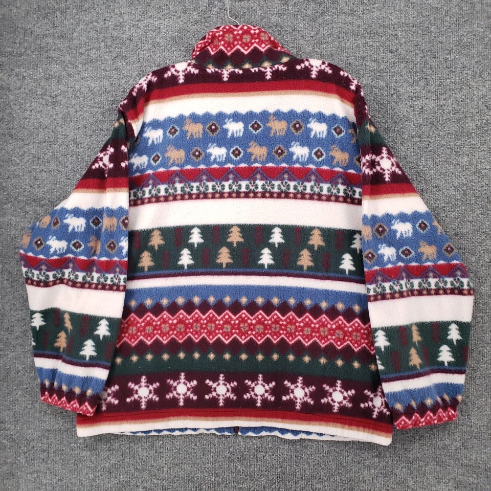 Chaqueta De Colección Alfred Dunner Para Mujer L Grande Vellón Cremallera Completa Navidad Dadcore Foto 2 de 4