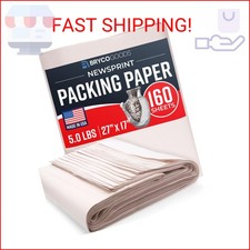 Bryco Goods Newsprint Packing Paper Sheets for Moving - 5lb - 160 Sheets of News