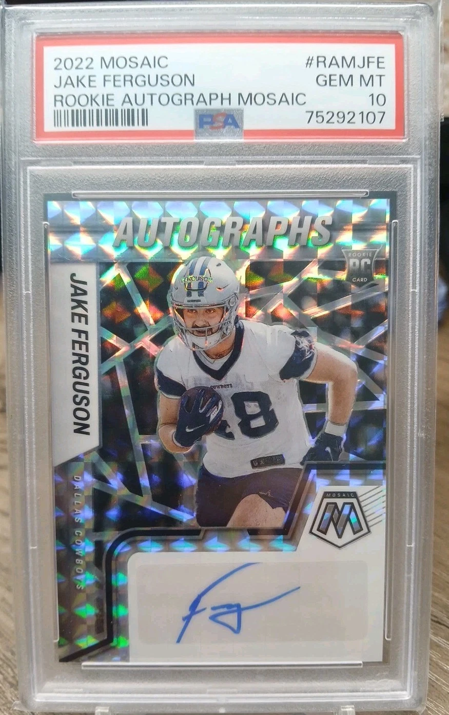 Jake Ferguson Panini Mosaic Rookie Autograph Mosaic #RAMJFE Base