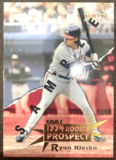 1994 Rookie Prospect Score Select Pinnacle Sample Ryan Klesko #197 Baseball Card. rookie card picture