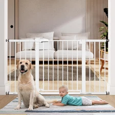 29-55 Inch Extra Wide Baby/Dog Gate, Pressguard P7, Metal Auto Close, Pressure M