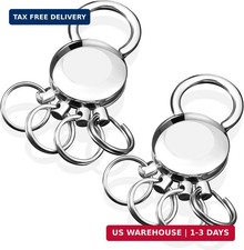 2 Pcs Detachable Key Holder Keychain Accessory Men with 4 Split Rings Buckle Wai
