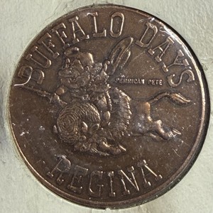 Canada Saskatchewan, Regina Canada Buffalo Days 1975 Copper token 734719