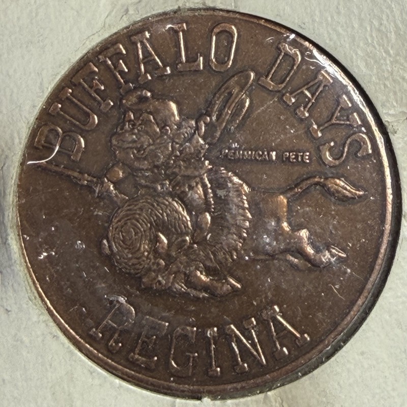 Canada Saskatchewan, Regina Canada Buffalo Days 1975 Copper token 734719