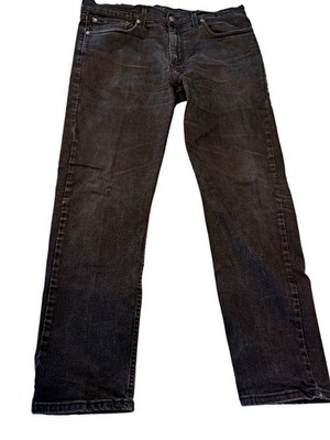 Levi s 502 Jeans Men s 36x32 Regular Fit Taper Black Denim Stretch