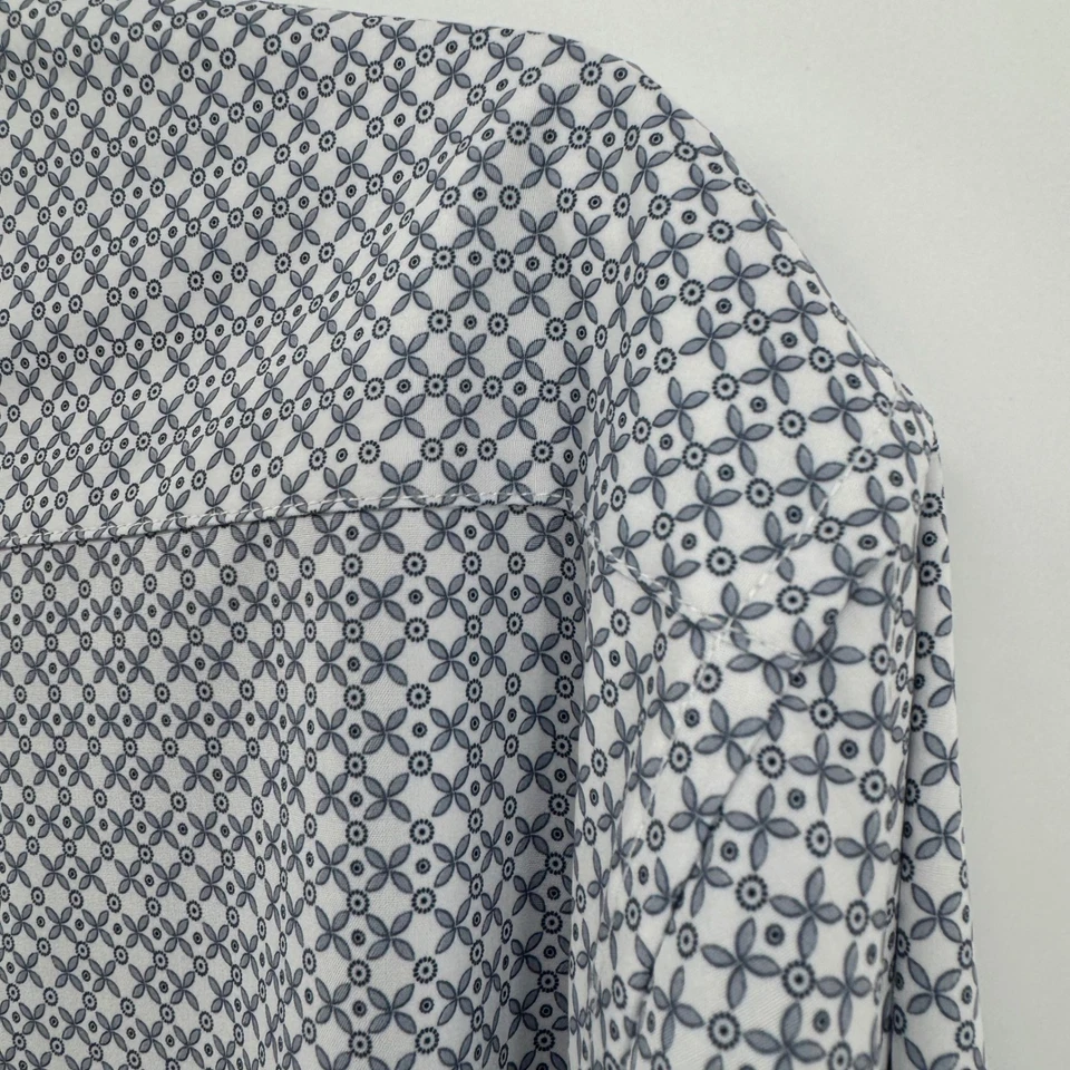 Camisa 7 Diamonds Saturday Express 4 vías elástica con botones blanca azul para hombre XL Foto 4 de 4