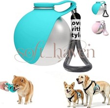 2 in 1 Portable Dog Water Bottle, Stainless Steel Travel Pet Water Dispenser