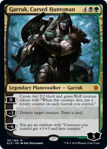 x1 Garruk, Cursed Huntsman M MTG Throne of Eldraine M/NM, English