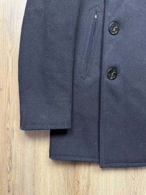ORIGINAL 40s VINTAGE WWII US Navy Wool Naval Pea Coat Size 36